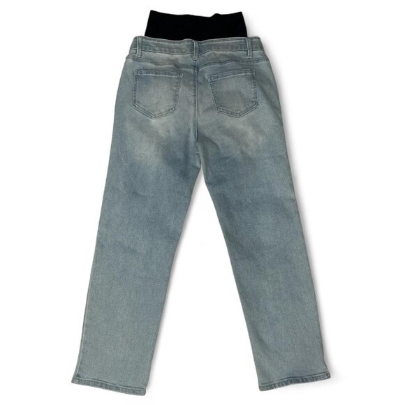 Time & Tru faded wash blue maternity straight leg jeans size small - Picture 3 of 8